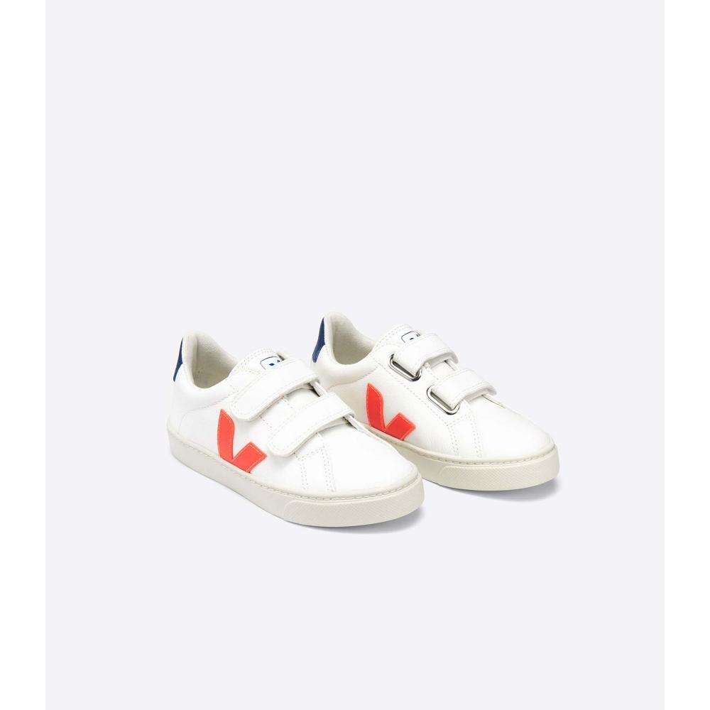 Kids' Veja ESPLAR CHROMEFREE Shoes White/Orange/Blue | ZA 730AHK